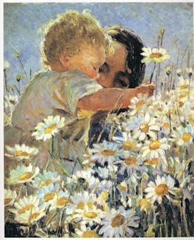 Sharp, Little Boy Picking Daisies, 1925