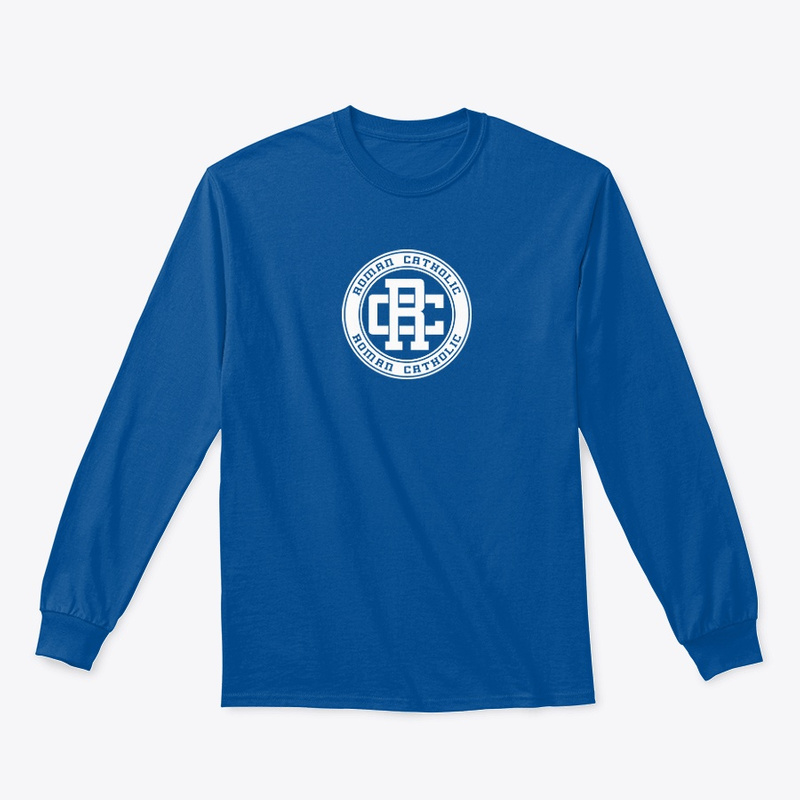 rc original long sleeve tee white on royal blue